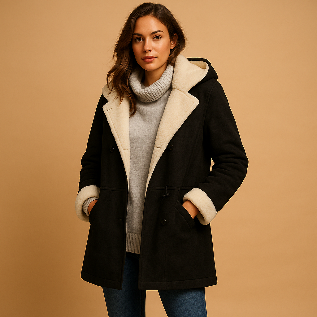Damen Langer Cardigan mit Kapuze – Weich & Warm