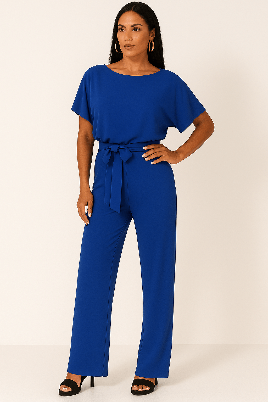 Damen Jumpsuit mit Bindegürtel – Müheloser Stil in einem Teil
