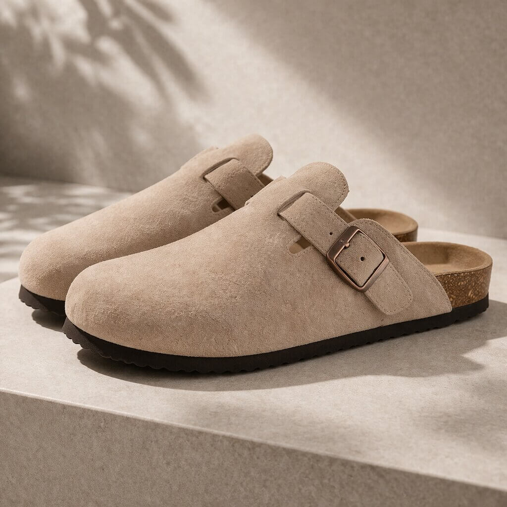 Orthopädische Hausschuhe für Damen & Herren | Wildleder Clogs | Pantoletten | Suedara