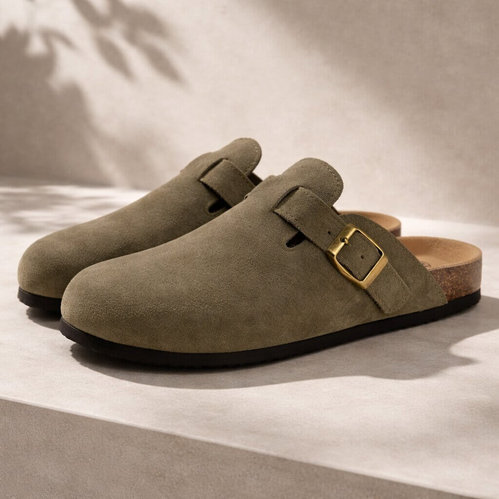Orthopädische Hausschuhe für Damen & Herren | Wildleder Clogs | Pantoletten | Suedara