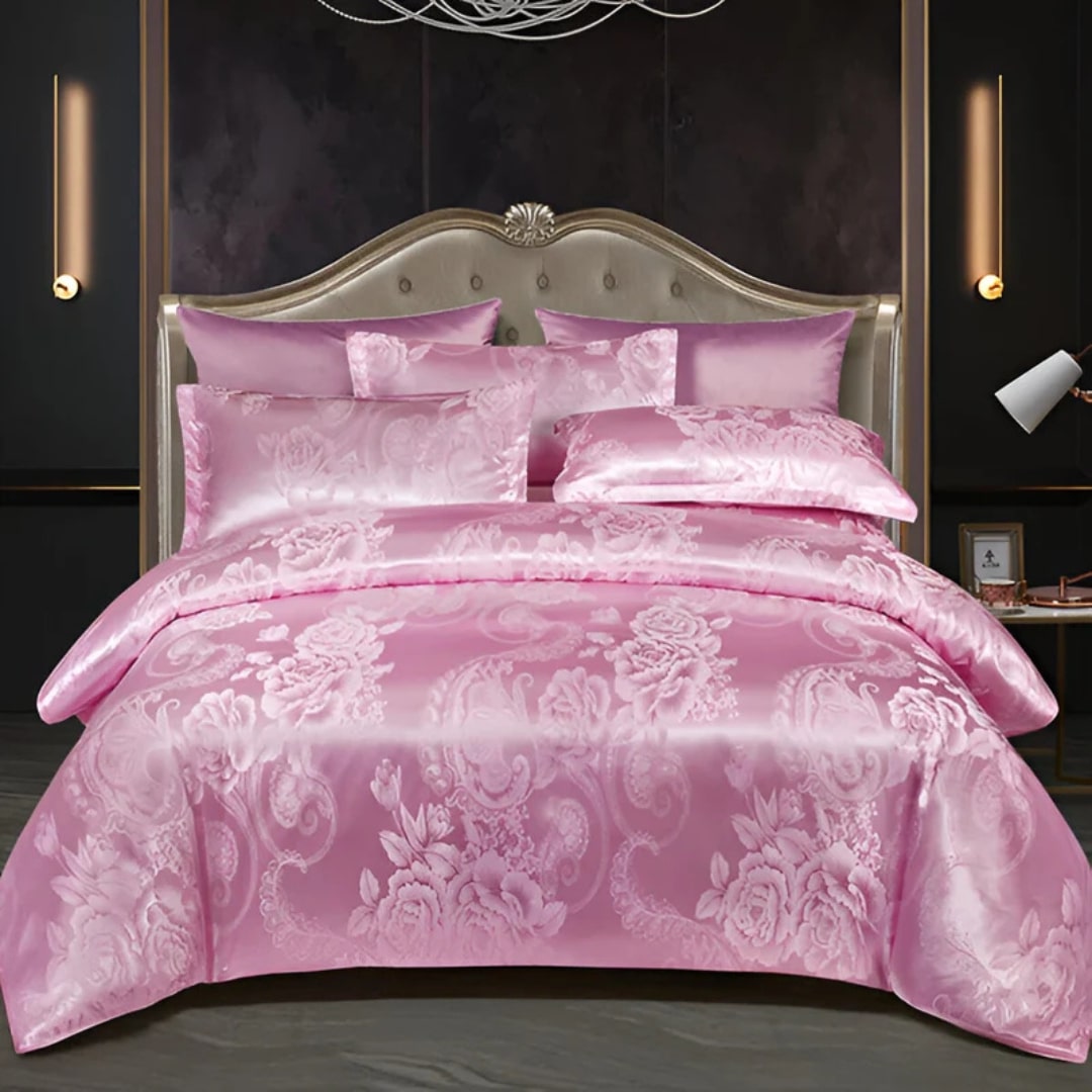 Satin-Bettlaken mit Kissenbezug | Luxuriöse Bettwäsche | Bettbezug | Satinora