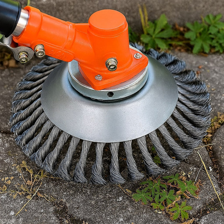 Unkrautbürste für Rasentrimmer | Unkraut beseitigen | GardenSteel