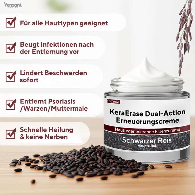 Cvreoz® KeraErase Dual-Action Renewal Cream - Die Kraft des schwarzen Reises gegen raue Stellen
